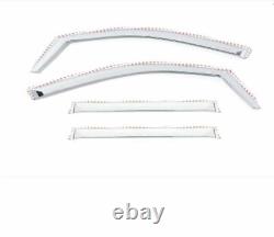 Chrome Trim Window Visors Fits 20-25 Silverado & Sierra 2500HD 3500HD Crew Cab