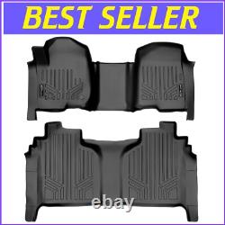 Custom Fit All-Weather Black Floor Mats for Silverado/Sierra Crew Cab 2019-2022