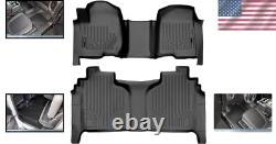 Custom Fit All-Weather Black Floor Mats for Silverado/Sierra Crew Cab 2019-2022