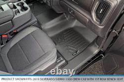 Custom Fit All-Weather Black Floor Mats for Silverado/Sierra Crew Cab 2019-2022