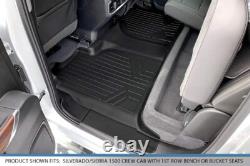 Custom Fit All-Weather Black Floor Mats for Silverado/Sierra Crew Cab 2019-2022