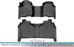 Custom Fit All-Weather Black Floor Mats for Silverado/Sierra Crew Cab 2019-2022