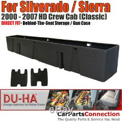 DU-HA 10013 Behind The Seat Storage for 00-07 Silverado Sierra HD Crew Cab Black