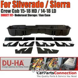 DU-HA 10303 Underseat Storage for Silverado Sierra 15-19 LD HD Crew Cab Brown