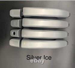 Door Handle Set For 2014-18 Silverado Sierra Crew Cab Silver Ice