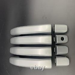 Door Handle Set For 2014-18 Silverado Sierra Crew Cab Silver Ice