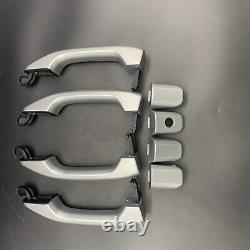 Door Handle Set For 2014-18 Silverado Sierra Crew Cab Silver Ice