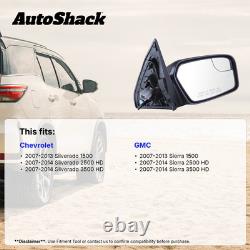 Driver and Passenger Tow Mirrors Power Heated Chrome Pair 2 for GMC Sierra 1500