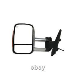 Driver and Passenger Tow Mirrors Power Heated Chrome Pair 2 for GMC Sierra 1500