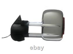 Driver and Passenger Tow Mirrors Power Heated Chrome Pair 2 for GMC Sierra 1500