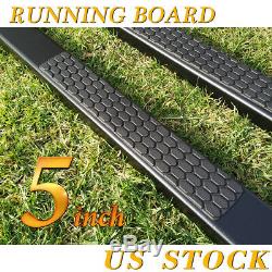 Fit 01-16 Chevy Silverado Crew Cab 5 Running Boards Side Step Nerf Bar BLK DH