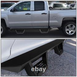 Fit 07-19 Chevy Silverado/GMC Sierra Crew Cab Rock Rail Nerf Bar Side Step Board