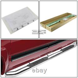 Fit 07-19 Silverado/Sierra Crew Cab Chrome 3 Side Step Nerf Bar Running Board