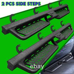 Fit 19-25 Silverado/Sierra 1500 Crew Cab Black Side Step Drop Bar Running Boards