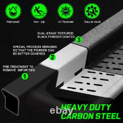 Fit 19-25 Silverado/Sierra 1500 Crew Cab Black Side Step Drop Bar Running Boards