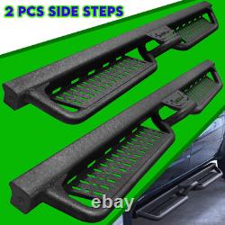 Fit 19-25 Silverado/Sierra 1500 Crew Cab Black Side Step Drop Bar Running Boards