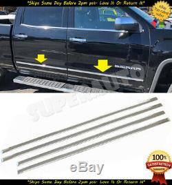 Fits 14-18 Silverado+Sierra 1500+25+3500 Crew Window Sill+Body Side Molding Set