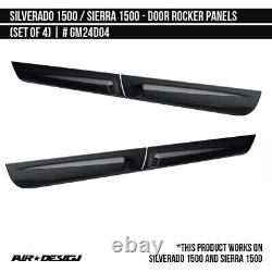 Fits 14-18 Silverado Sierra Crew Cab Air Design Door Rocker Panel Guards GM24D04