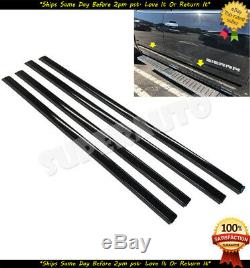 Fits 14-18 Silverado/Sierra Crew Cab GLOSSY BLACK Body Side Molding 4PCS 1/18