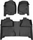 Floor Mats 2 Row Liner Set Black For 2007-2013 Silverado/sierra 1500 Crew Cab