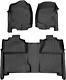 Floor Mats 2 Row Liner Set Black For 2007-2013 Silverado/sierra 1500 Crew Cab