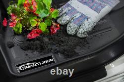 Floor Mats 2 Row Liner Set Black for 2007-2013 Silverado/Sierra 1500 Crew Cab