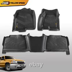 Floor Mats Fit For 1999-2006 Chevy Silverado/GMC Sierra Crew Cab TPE Liners