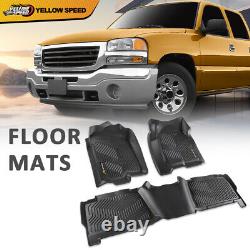 Floor Mats Fit For 1999-2006 Chevy Silverado/GMC Sierra Crew Cab TPE Liners