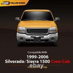 Floor Mats Fit For 1999-2006 Chevy Silverado/GMC Sierra Crew Cab TPE Liners