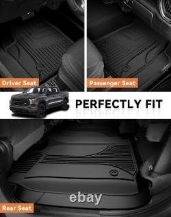Floor Mats Liner for 2020-2025 Silverado Sierra 2500HD 3500HD Crew Cab Full Set