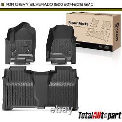 Floor Mats Liners for Chevy Silverado 1500 GMC Sierra 1500 2014-2018 Crew Cab