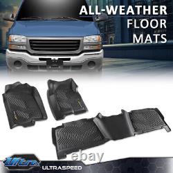 Floor Mats TPE Liners Fit For 1999-2007 Chevy Silverado/GMC Sierra Crew Cab