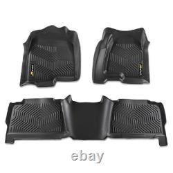 Floor Mats TPE Rubber Fit For 1999-2006 Chevy Silverado/GMC Sierra Crew Cab