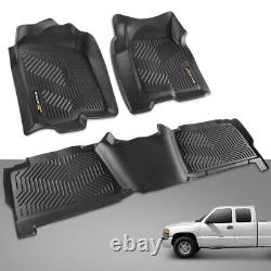 Floor Mats TPE Rubber Fit For 1999-2006 Chevy Silverado/GMC Sierra Crew Cab
