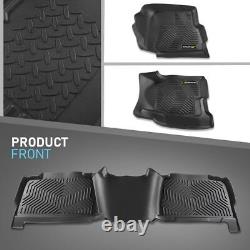 Floor Mats TPE Rubber Fit For 1999-2006 Chevy Silverado/GMC Sierra Crew Cab