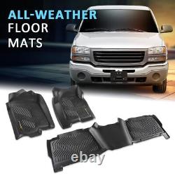 Floor Mats TPE Rubber Fit For 1999-2006 Chevy Silverado/GMC Sierra Crew Cab