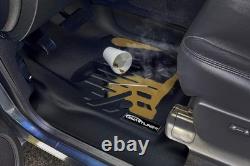 Floor Mats Vinyl 1st Row Set Black Compatible with Silverado Sierra Crew