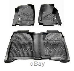 For14-18 Silverado Sierra Crew Cab 3D Floor Mat All Weather Protection TPE Liner
