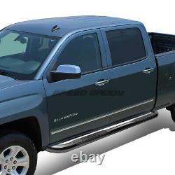 For 00-19 Silverado Sierra Crew Cab Black 3 Side Step Nerf Bar Running Board