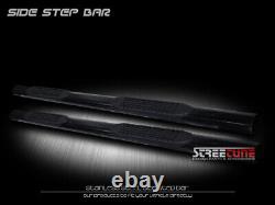 For 01-14 Silverado/Sierra Crew Cab 4 Black Side Step Nerf Bars Running Boards