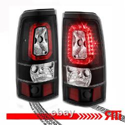 For 03-07 Chevy Silverado Sierra Single Crew Truck LED O Ring Taillights Black