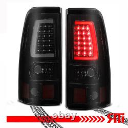 For 03-07 Chevy Silverado Sierra Single Crew Truck LED Taillights Smoked Black