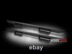 For 07-18 Silverado/Sierra Crew Cab Matte Black Modular Drop Step Bars Boards