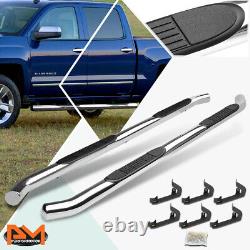 For 07-19 Silverado/Sierra Crew Cab 3 Side Step Nerf Bar Running Board Chrome
