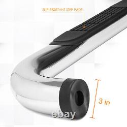 For 07-19 Silverado/Sierra Crew Cab 3 Side Step Nerf Bar Running Board Chrome
