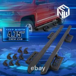 For 07-19 Silverado/Sierra Crew Cab 4.75 Square Drop Step Bar Running Boards