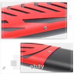 For 07-19 Silverado/Sierra Crew Cab 5 Black Oval Running Boards withRed Step Pads