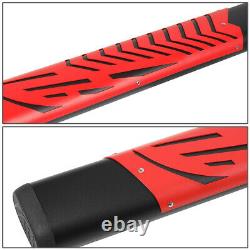 For 07-19 Silverado Sierra Crew Cab 5 Oval Red Cutout Step Bar Running Boards