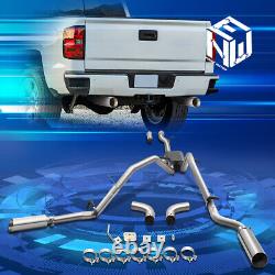 For 14-19 Silverado Sierra Ext/Crew Cab 4.3/5.3 4 Muffler Dual Exhaust Cat Back