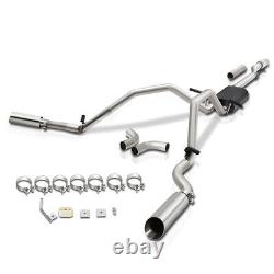 For 14-19 Silverado Sierra Ext/Crew Cab 4.3/5.3 4 Muffler Dual Exhaust Cat Back